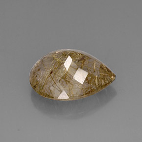 16.38캐럿 천연 무색 골든 루틸 쿼츠, 투명한, 19.9×16 mm, 투명/반투명