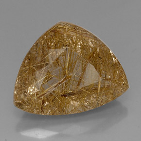 21.78캐럿 천연 무색 골든 루틸 쿼츠, 투명한, 22.1×17.5 mm, 투명/반투명
