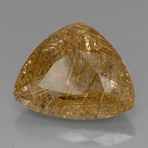 21.78캐럿 천연 무색 골든 루틸 쿼츠, 투명한, 22.1×17.5 mm, 투명/반투명