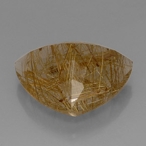 21.78캐럿 천연 무색 골든 루틸 쿼츠, 투명한, 22.1×17.5 mm, 투명/반투명
