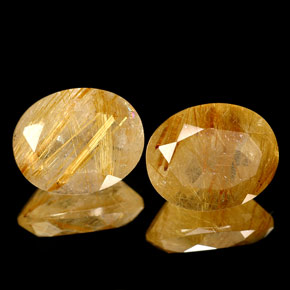 캐럿 천연 무색 골든 루틸 쿼츠 보석, 투명한, 10×8.1 mm, 투명/반투명