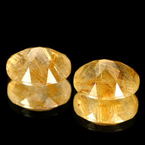 캐럿 천연 무색 골든 루틸 쿼츠 보석, 투명한, 10×8.1 mm, 투명/반투명