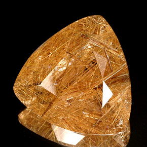 41.54캐럿 천연 무색 골든 루틸 쿼츠, 투명한, 25.4×25.7 mm, 투명/반투명