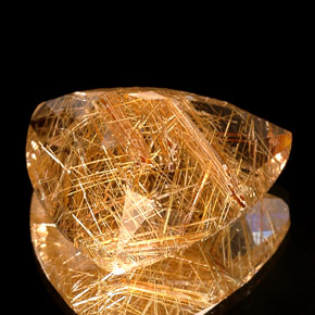 41.54캐럿 천연 무색 골든 루틸 쿼츠, 투명한, 25.4×25.7 mm, 투명/반투명