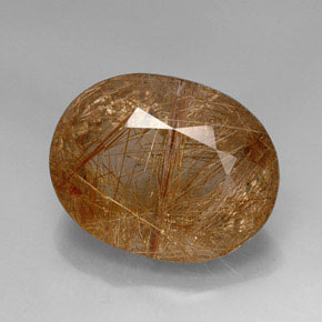 44.51캐럿 천연 무색 골든 루틸 쿼츠, 투명한, 26.5×20.8 mm, 투명/반투명