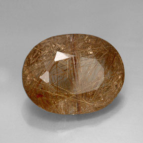 44.51캐럿 천연 무색 골든 루틸 쿼츠, 투명한, 26.5×20.8 mm, 투명/반투명