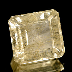 8.70캐럿 천연 무색 골든 루틸 쿼츠, 투명한, 13×12.2 mm, 투명/반투명