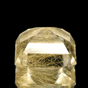 8.70캐럿 천연 무색 골든 루틸 쿼츠, 투명한, 13×12.2 mm, 투명/반투명