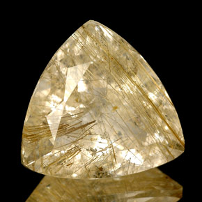 6.72캐럿 천연 무색 골든 루틸 쿼츠, 투명한, 13.7×13.2 mm, 투명/반투명
