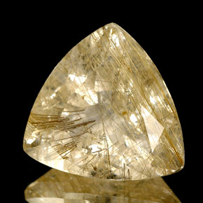 6.72캐럿 천연 무색 골든 루틸 쿼츠, 투명한, 13.7×13.2 mm, 투명/반투명