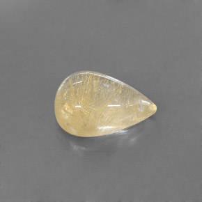 6.78캐럿 천연 무색 골든 루틸 쿼츠, 투명한, 15.1×10.8 mm, 투명/반투명