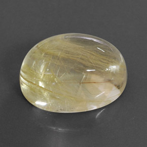 19.39캐럿 천연 무색 골든 루틸 쿼츠, 타원형 컷, 18.3×13.2 mm, 투명한