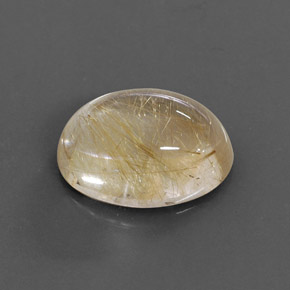 14.22캐럿 천연 무색 골든 루틸 쿼츠, 타원형 컷, 18.2×13.4 mm, 투명한
