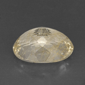 12.32캐럿 천연 무색 골든 루틸 쿼츠, 투명한, 17.6×13.9 mm, 투명/반투명