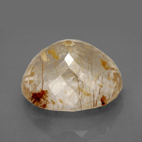 13.26캐럿 천연 무색 골든 루틸 쿼츠, 투명한, 16.2×14.2 mm, 투명/반투명