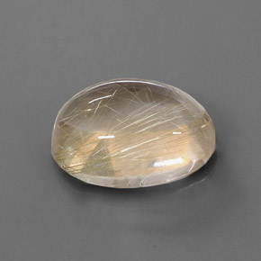13.66캐럿 천연 무색 골든 루틸 쿼츠, 타원형 컷, 18×13.3 mm, 투명한
