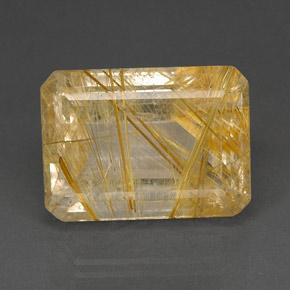37.16캐럿 천연 무색 골든 루틸 쿼츠, 투명한, 22.5×16.5 mm, 투명/반투명