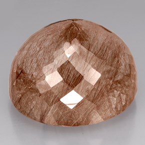 550.71캐럿 천연 골든 브라운 루틸 쿼츠, 투명한, 50.6×44.3 mm, 투명/반투명