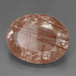 51.41캐럿 천연 골든 브라운 루틸 쿼츠, 투명한, 29.2×22.8 mm, 투명/반투명