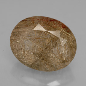 10.90캐럿 천연 골든 브라운 루틸 쿼츠, 투명한, 15.8×12.8 mm, 투명/반투명