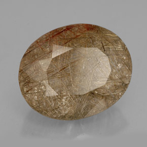 10.90캐럿 천연 골든 브라운 루틸 쿼츠, 투명한, 15.8×12.8 mm, 투명/반투명