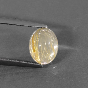 1.53캐럿 천연 무색 골든 루틸 쿼츠, 투명한, 8×6.2 mm, 투명/반투명