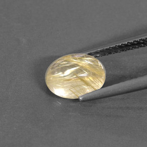1.53캐럿 천연 무색 골든 루틸 쿼츠, 투명한, 8×6.2 mm, 투명/반투명