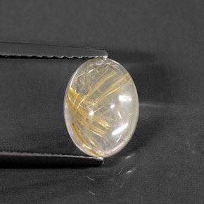 1.44캐럿 천연 무색 골든 루틸 쿼츠, 투명한, 8×6.1 mm, 투명/반투명