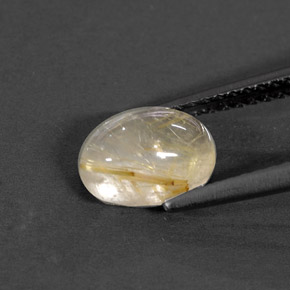 1.44캐럿 천연 무색 골든 루틸 쿼츠, 투명한, 8×6.1 mm, 투명/반투명