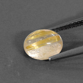 1.66캐럿 천연 무색 골든 루틸 쿼츠, 투명한, 8.1×6.4 mm, 투명/반투명