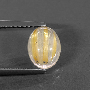 1.50캐럿 천연 무색 골든 루틸 쿼츠, 투명한, 8×6.1 mm, 투명/반투명