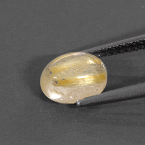1.50캐럿 천연 무색 골든 루틸 쿼츠, 투명한, 8×6.1 mm, 투명/반투명