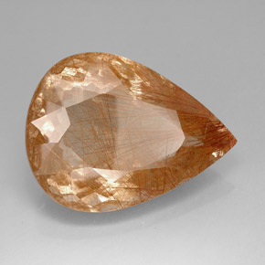 83.74캐럿 천연 골든 브라운 루틸 쿼츠, 투명한, 37.6×27.9 mm, 투명/반투명