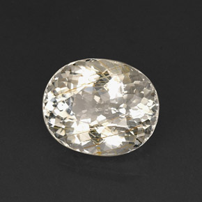 18.65캐럿 천연 무색 골든 루틸 쿼츠, 타원형 컷, 17.3×14.2 mm, 투명한