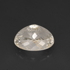 18.65캐럿 천연 무색 골든 루틸 쿼츠, 타원형 컷, 17.3×14.2 mm, 투명한