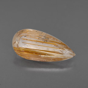 2.76캐럿 천연 무색 루틸 쿼츠, 투명한, 15×7.1 mm, 투명/반투명