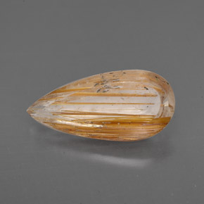 2.76캐럿 천연 무색 루틸 쿼츠, 투명한, 15×7.1 mm, 투명/반투명