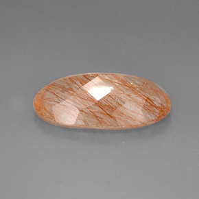35.50캐럿 천연 무색 골든 루틸 쿼츠, 투명한, 31.7×17.5 mm, 투명/반투명