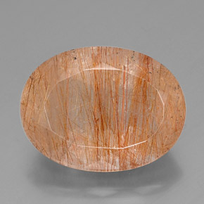 38.06캐럿 천연 무색 골든 루틸 쿼츠, 투명한, 25.6×19.4 mm, 투명/반투명