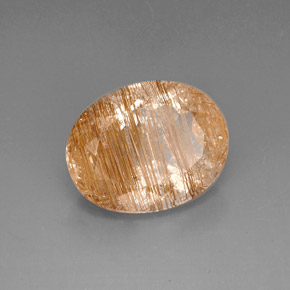 22.42캐럿 천연 무색 골든 루틸 쿼츠, 투명한, 21×16.4 mm, 투명/반투명