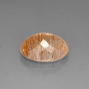 22.42캐럿 천연 무색 골든 루틸 쿼츠, 투명한, 21×16.4 mm, 투명/반투명