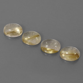 캐럿 천연 무색 골든 루틸 쿼츠 보석, 투명한, 8×6.1 mm, 투명/반투명