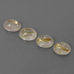 캐럿 천연 무색 골든 루틸 쿼츠 보석, 투명한, 8.1×6.1 mm, 투명/반투명