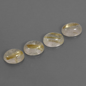 캐럿 천연 무색 골든 루틸 쿼츠 보석, 투명한, 8.1×6.1 mm, 투명/반투명