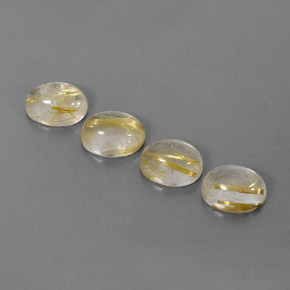 캐럿 천연 무색 골든 루틸 쿼츠 보석, 투명한, 8.1×6.1 mm, 투명/반투명