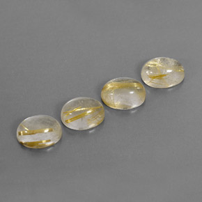 캐럿 천연 무색 골든 루틸 쿼츠 보석, 투명한, 8.1×6.1 mm, 투명/반투명