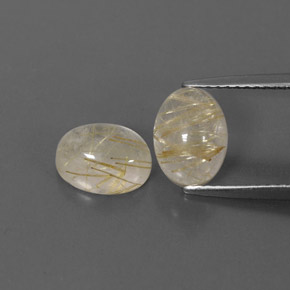 캐럿 천연 무색 골든 루틸 쿼츠 보석, 투명한, 8.3×6.3 mm, 투명/반투명