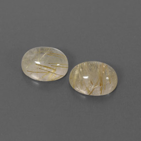 캐럿 천연 무색 골든 루틸 쿼츠 보석, 투명한, 8.3×6.3 mm, 투명/반투명