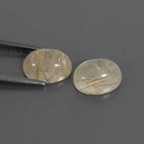 캐럿 천연 무색 골든 루틸 쿼츠 보석, 투명한, 8.3×6.3 mm, 투명/반투명