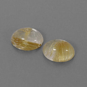 캐럿 천연 무색 골든 루틸 쿼츠 보석, 투명한, 8.2×6.4 mm, 투명/반투명